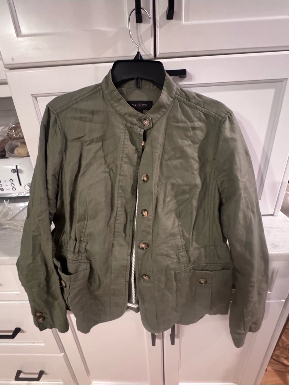 Talbots Olive Green Utility Jacket with Button Front
